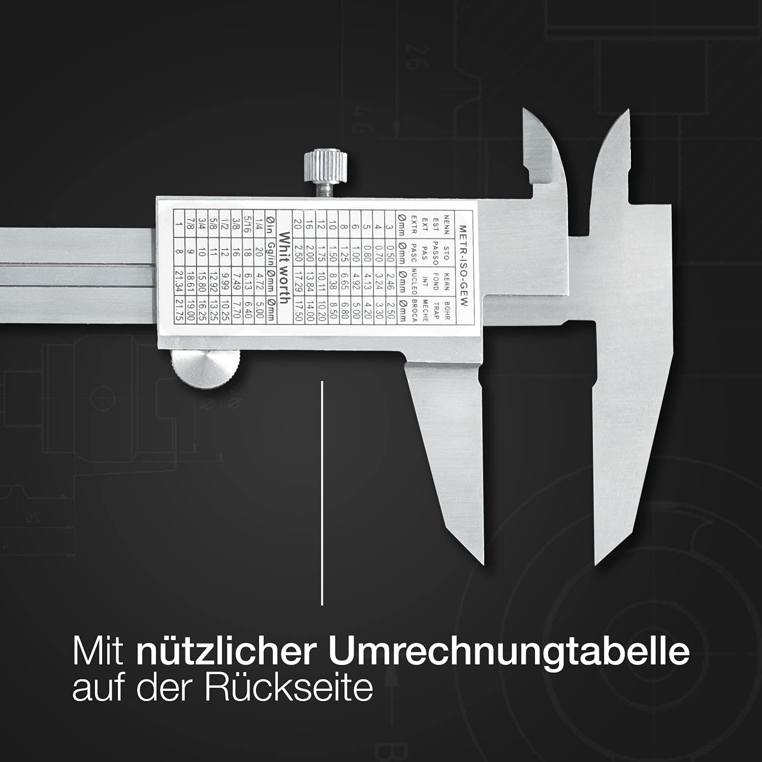 Calibro A Corsoio In Acciaio Inox 150mm - Strumento Di Misurazione Precisione Per Esterni/Interni - Foto 2