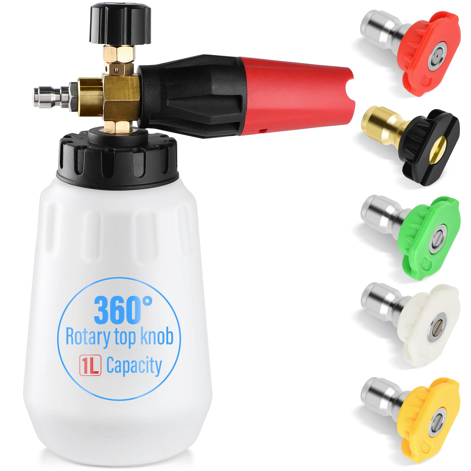 Car Detailing Kit Foam Cannon - Heavy Duty Foam Wash Gun, Wide Neck ...