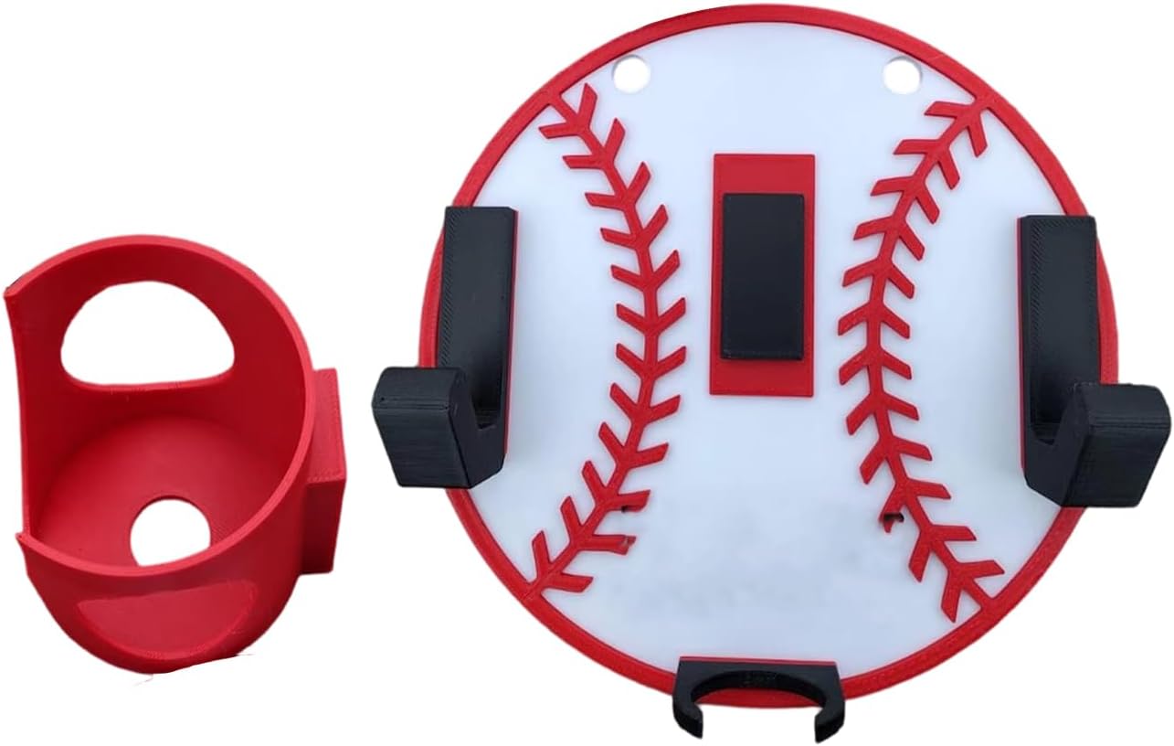 Baseball Field Organizer with Removable Cup Holder | 210mm x 210mm x 64mm Fence Mount for Balls and Accessories | Dovetail Slide for Modular Storage