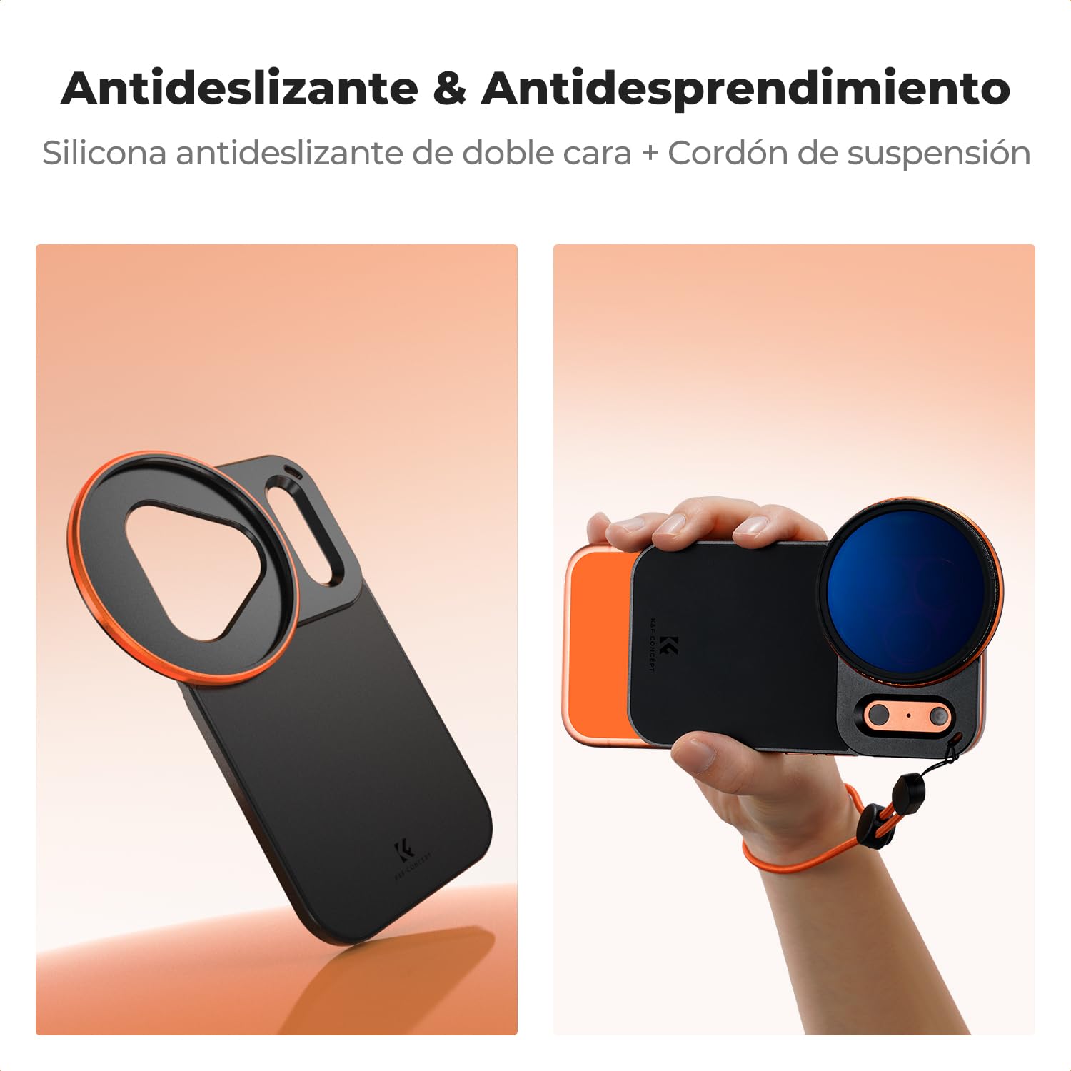 K&F CONCEPT Adaptador Magnético Doble Cara con Filtro ND2-32 Variable 58 mm | Compatible Con iPhone 17 Pro, Para Filtros Roscados 58 mm, Adaptable A Lentes De iPhone -FA101