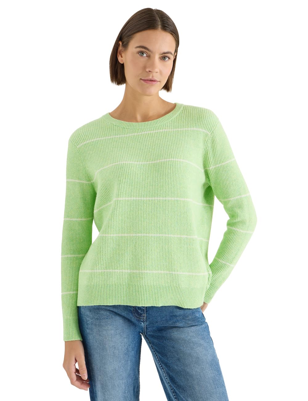 CECIL Damen Gestreifter Strukturpullover