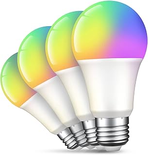 Smart Light Bulbs, Color Changing Light Bulbs A19 E26 75W Equivalent, WiFi Light Bulbs Smart Bulbs Compatible with Alexa Google Home No Hub Required, Dimmable 2700K Warm White, 800 Lumens, 4 Pack