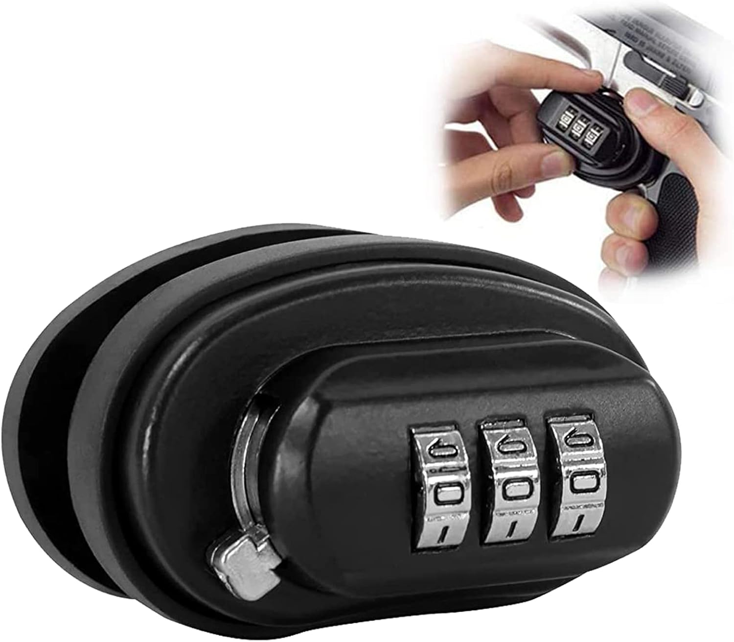 ZONSUSE Gun Lock,3Digit Combination Gun Trigger Password Lock, Keyed
