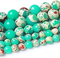 Vista 45 de Cuentas sueltas redondas de gemas naturales, cuentas de cristal de piedra energética para hacer joyas 15" (Cristales de cuarzo de fresa, jades, 6MM)