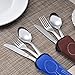 Sunwinc 2 Sets Camping Travel Utensil Set.Outdoor Portable Cutlery Set Silverware Knife Fork Spoon with Carrying Case,Stainless Steel Reusable Lightweight Flatware for Picnic Hiking Boating Work Lunch