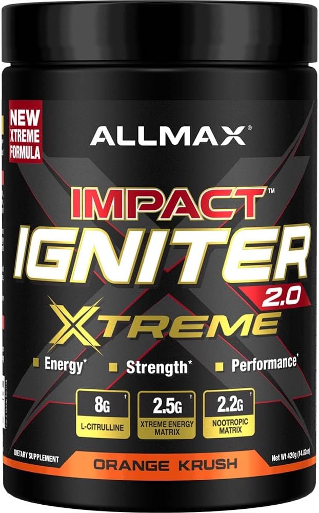 ALLMAX - Impact Igniter Extreme V2 High Stim Pre Workout Powder (Orange Krush)