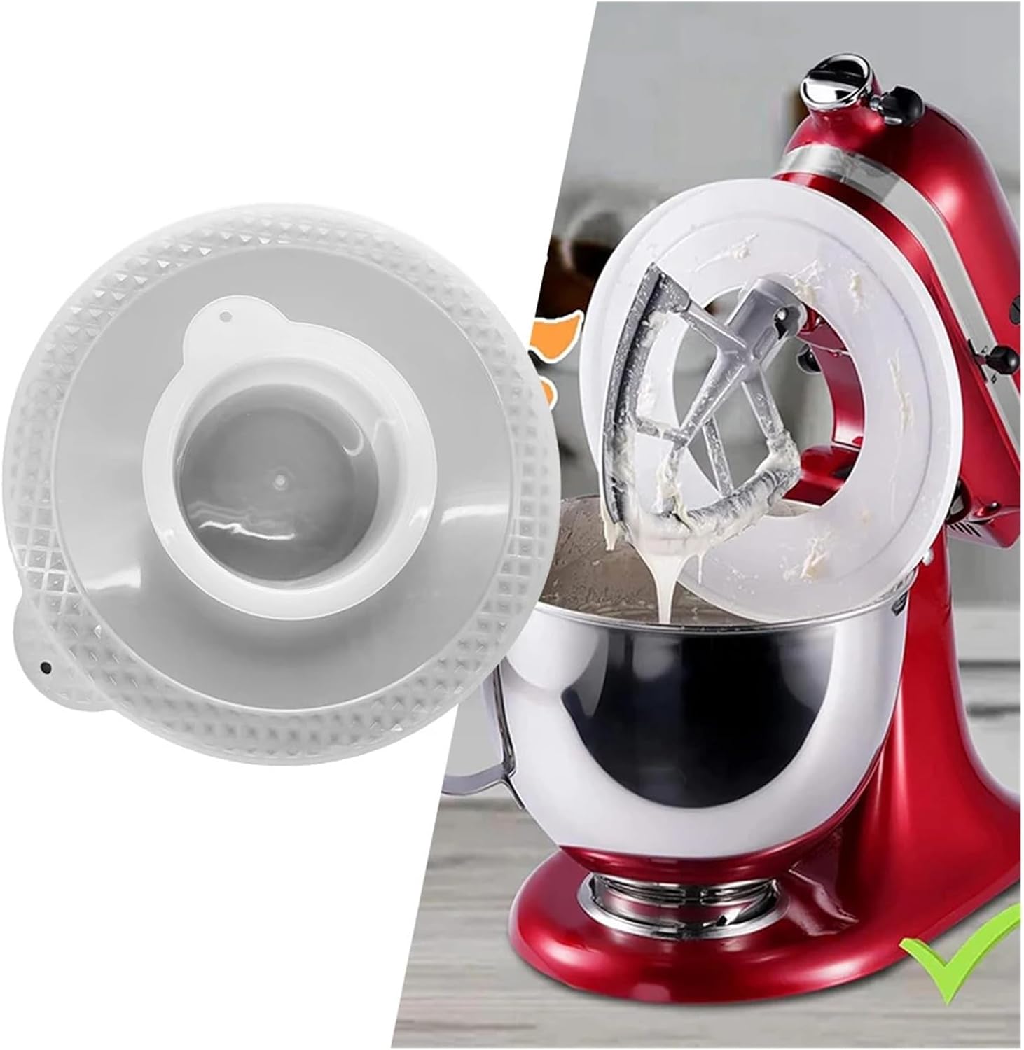 Compatible for 4.5-5QT Tilt-Head Stand Mixer, Stainless Steel Bowl Cover Set