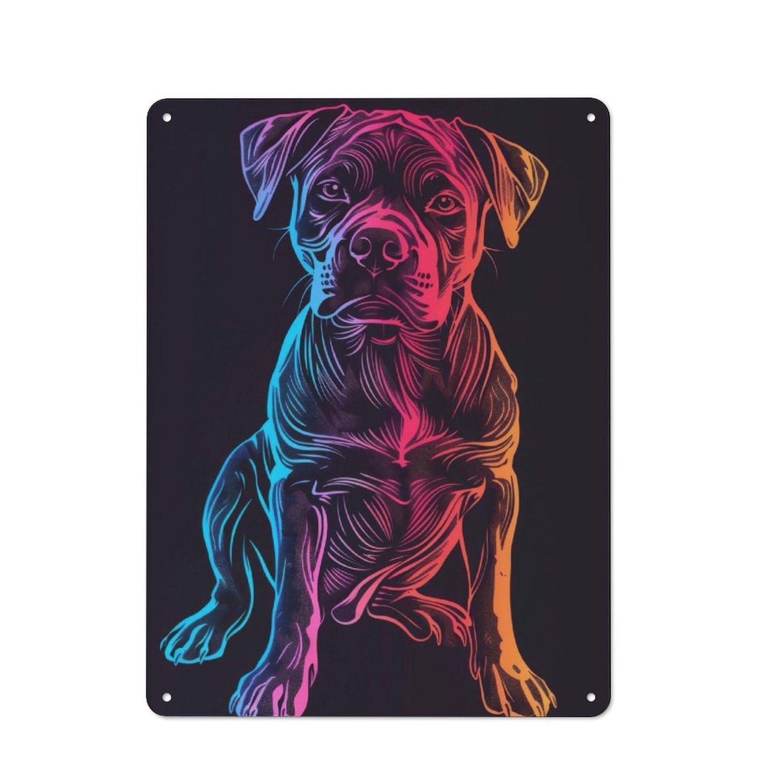 Junmoney Dog Pet Neon Retro Metal Wall Sign 40X30cm For Guest Room Or Hallway, New-Space Wall Decor For Home Decor Collectors