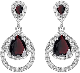 55Cara Elija su forma de pera piedra preciosa del color Los pendientes de gota y cuelga los pendientes de plata de ley 925 joyas de regalo para las mujeres