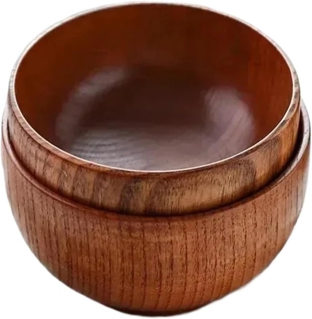 1pcs Round Soup Bowl Wooden Rice Tableware