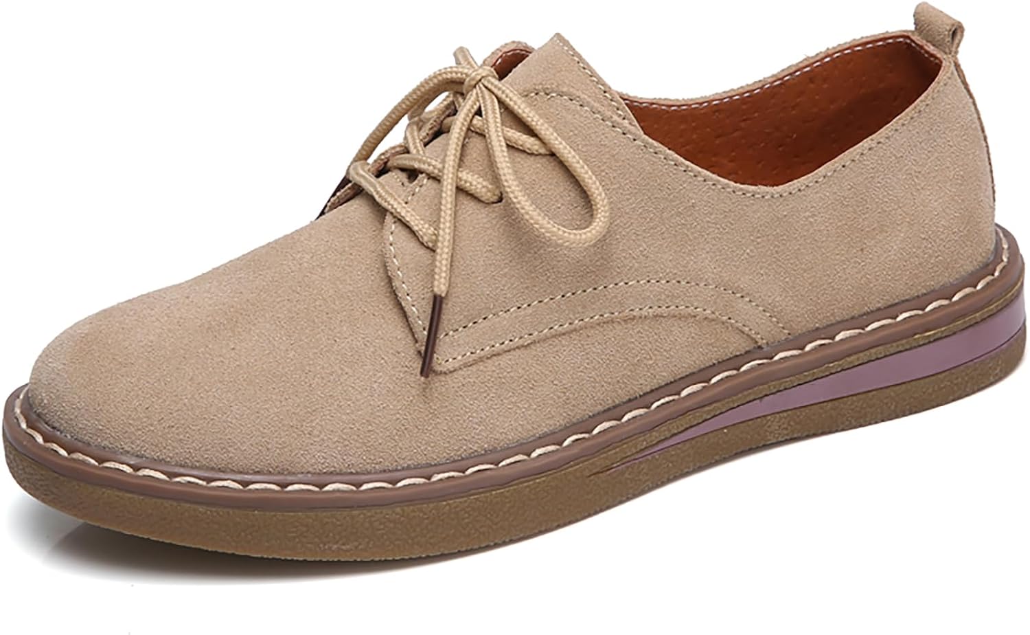 Unifizz Women's Oxfords Dress Pumps Platform Lace-Up Round Toe Oxfords Chunky Pumps Business Classic Formal School