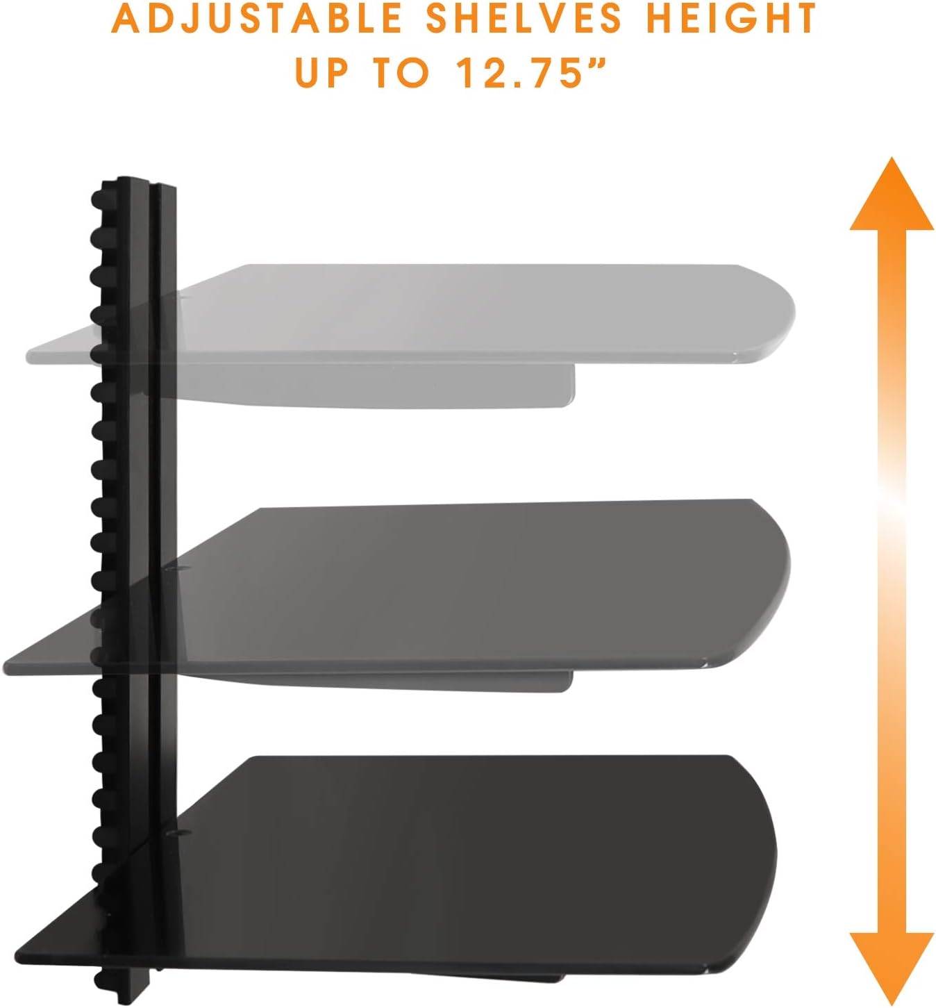 MegaMounts DVD302 Tempered Glass Double Shelf Wall Mount image 5