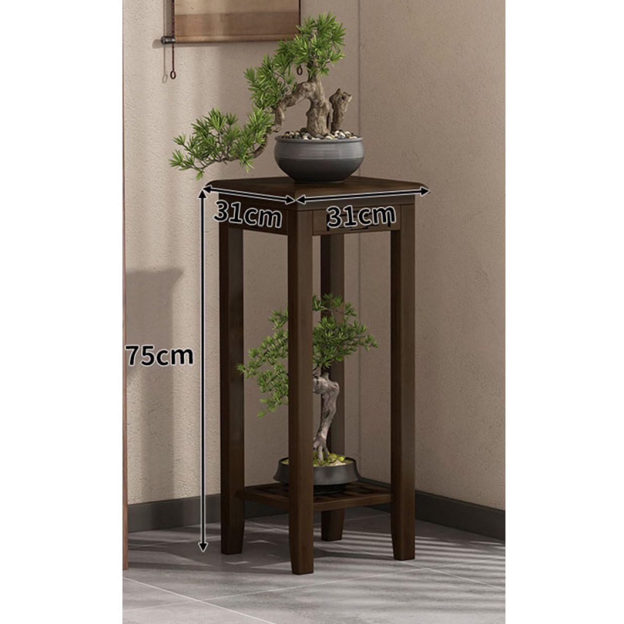 Amazon.co.jp: MJKQ9 花台 竹製 フラワースタンド 玄関 リビング