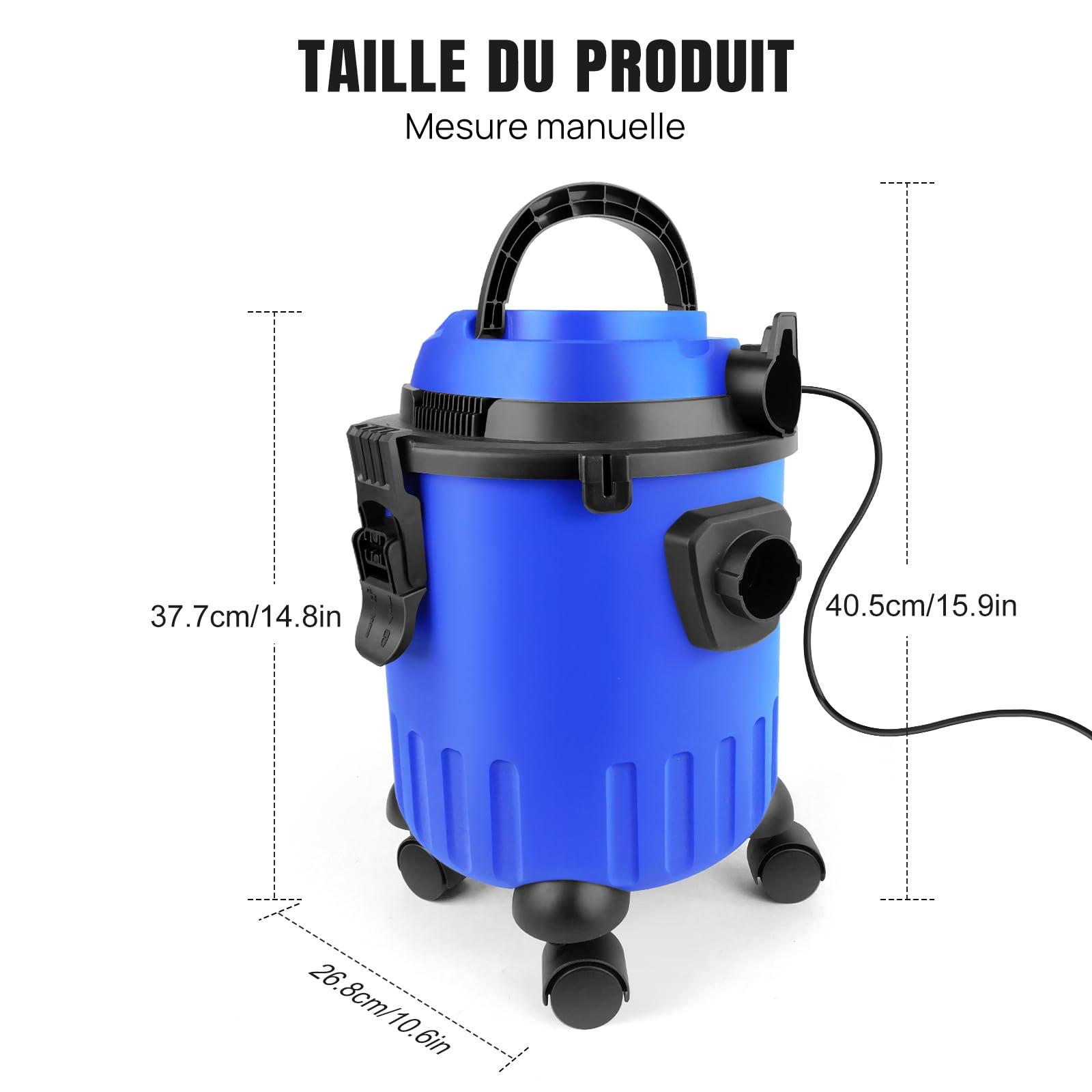 Lucn Aspirador 3 en 1 sin bolsa, Agua y polvo, Aspirador Industrial 15L