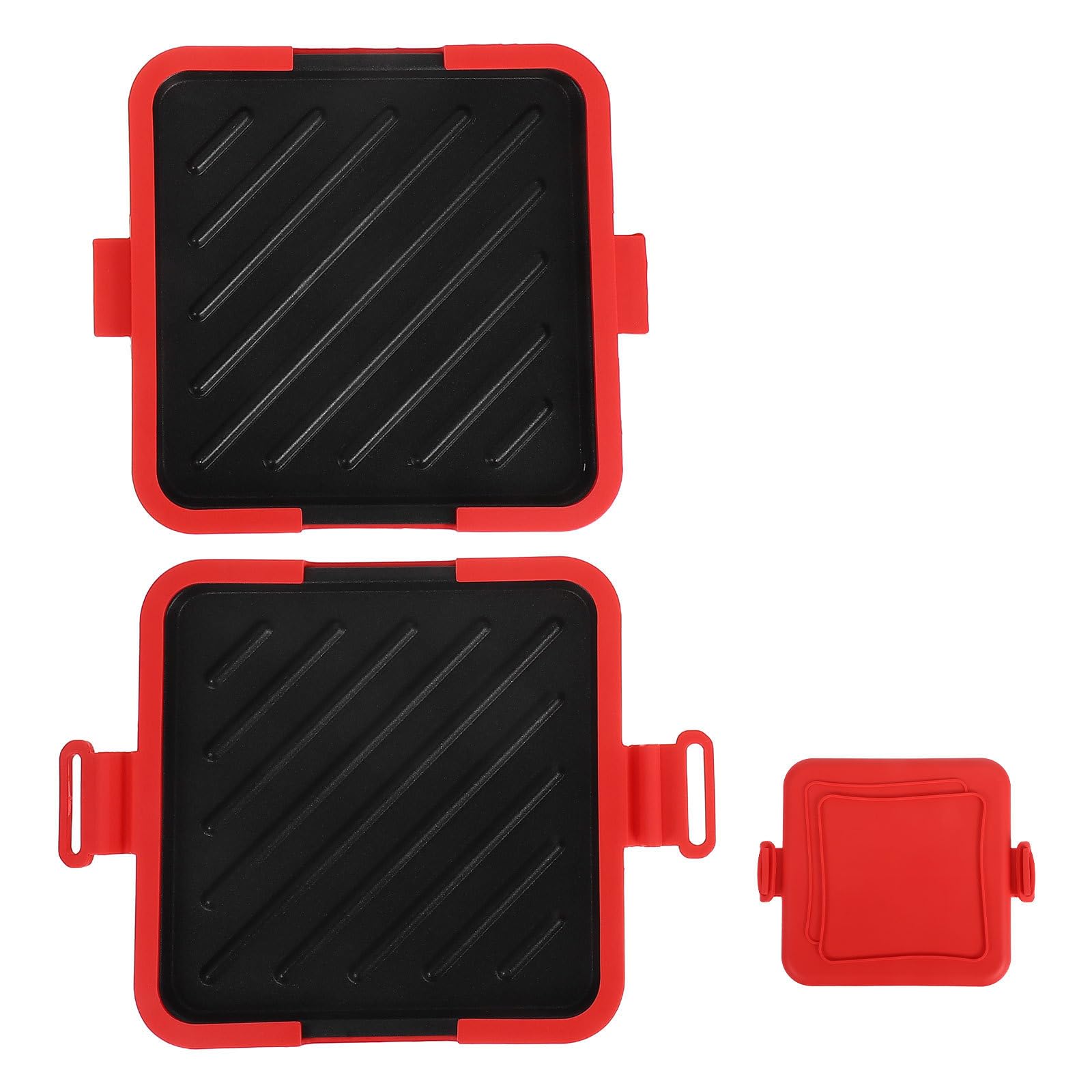 Prensa para Sándwiches de Silicona Roja para Microondas, Cocina y Desayuno