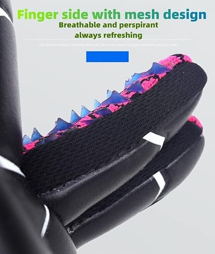 Miniatura 5 de JOELEW Guantes de fútbol para niños, guantes de portero para adultos, protección de látex antideslizante gruesa, guantes de portero transpirables