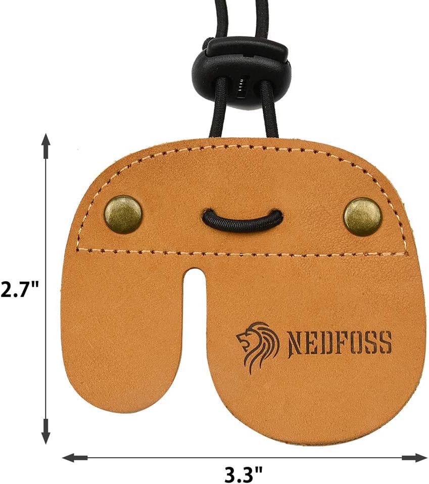 NedFoss Leather Archery Finger Tab, Right Left Handed Shooting Tabs Finger Protect Guard for Recurve Bow, Compound Bow, Shooting Practice Gear (1 Pack) : Sports & Outdoors