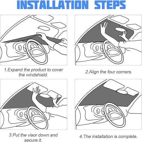 Miniatura 6 de 8sanlione Parasol plegable para parabrisas de automóvil, parasol plegable para ventana delantera automotriz, bloquea los rayos UV, cubierta