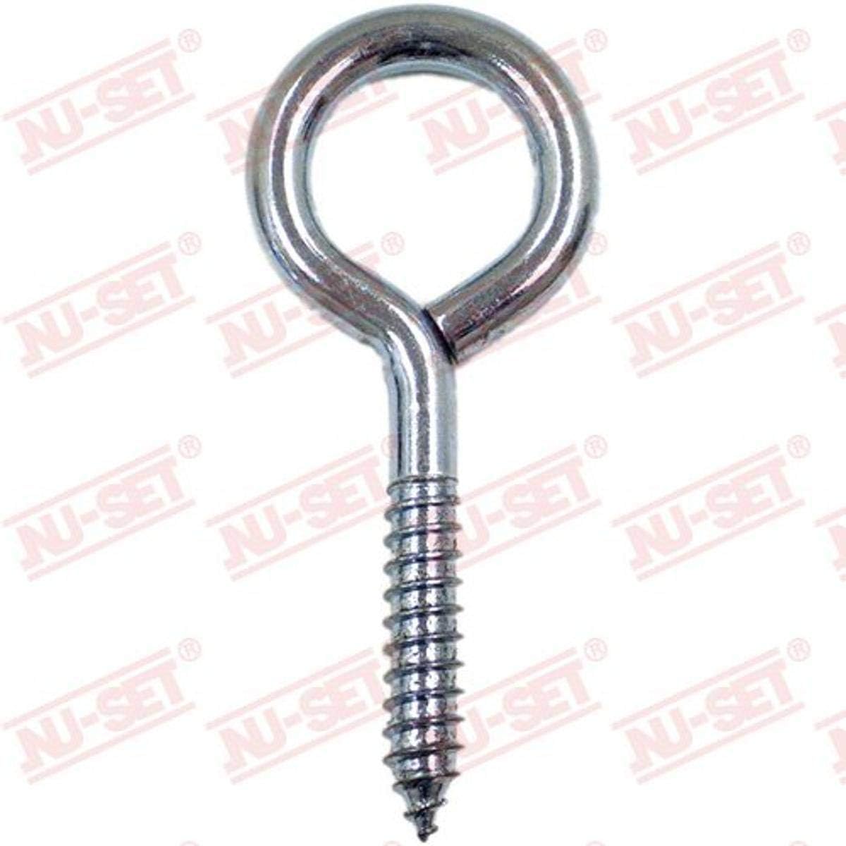 NU-SET Lock | 3/8 x 4 1/4 Wire Eye Lag | Zinc Plated Eye Lag Bolt with Screw Thread | Home Improvement & Door Hardware