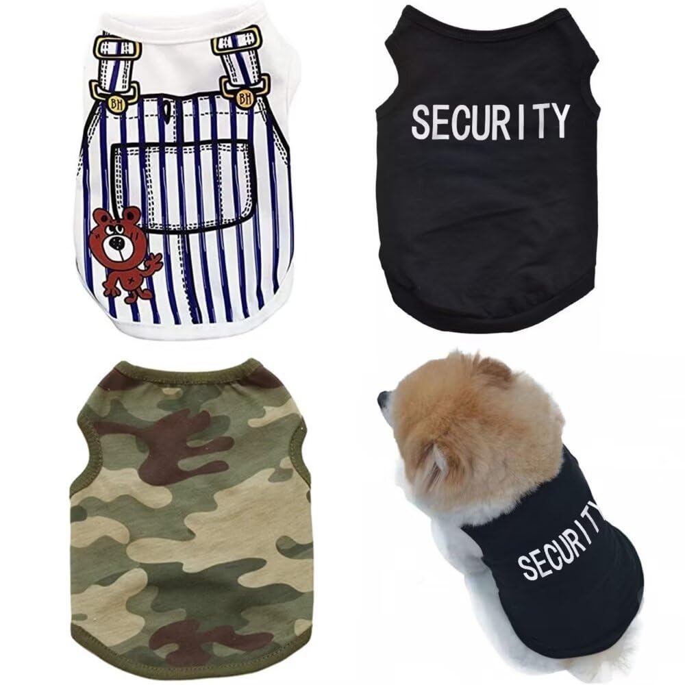 3 Pack Small Dog Shirts for Boy Dogs Clothes Puppy Winter Cute Pet Christmas Party Outfits Frenchie Clothes Ropa para Perros Pequeños