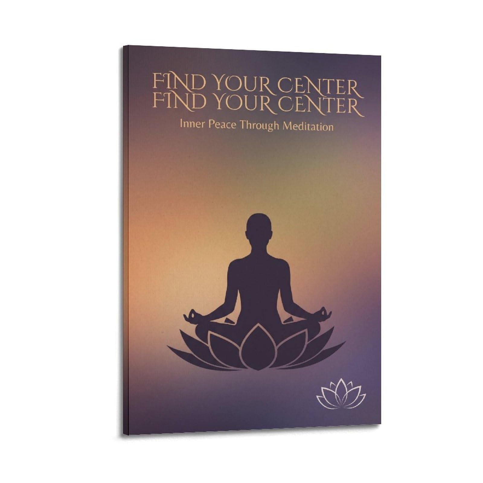 OKNGB Buddhist Meditation Poster Seated Silhouette Inner Peace Decorative Painting Canvas Art Picture 20x30inch(50x75cm)