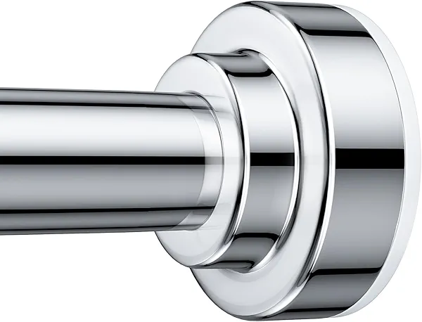 TEECK Shower Curtain Rod, 27-76 inch Adjustable Spring Tension Curtain Rod, Never Rust Anti-Slip Shower Curtain Rod for Bathroom, No Drilling, Never Collapse, Easy to Use, Silver