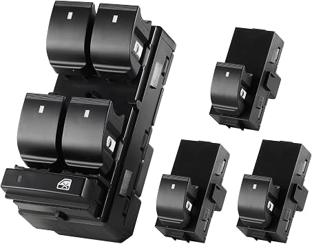 Power Window Switch Driver Side & Passenger Window Switch for 2007-2013 Chevy Silverado GMC Sierra 1500 2500 3500, 2009-2017 Traverse Acadia, 2008-2011 HHR Door Lock Switch Button, 20945129, 25789692