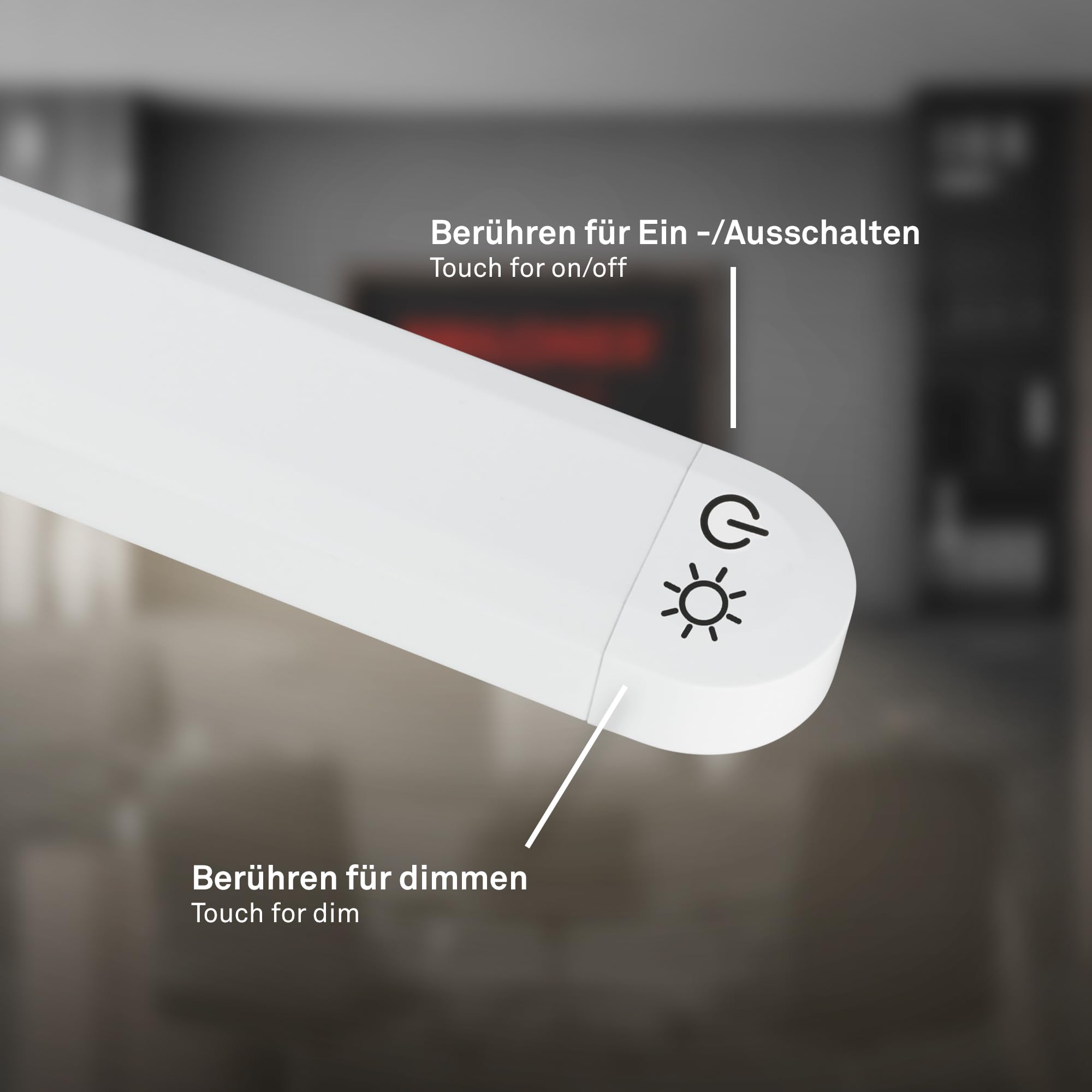 BRILONER - Lampa podłogowa LED dotykowa, ściemniana, funkcja pamięci, lampka do czytania, salonu, dekoracja sypialni, uplighter, podłogowa, 21 x 170 cm, biały