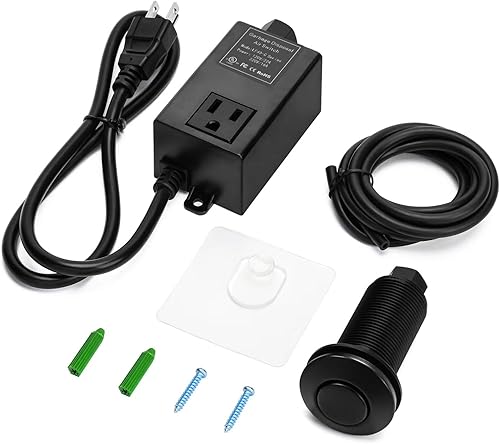 Miniatura 8 de Briidea - Kit de interruptor de aire para eliminación de residuos de fregadero con botón de aire largo de níquel cepillado de acero inoxidable de