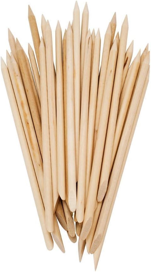 Healthy Clubs BestOfferBuy 50PCS Two Way Wooden Sticks Cuticle Pusher Remover Nail Art Manicure