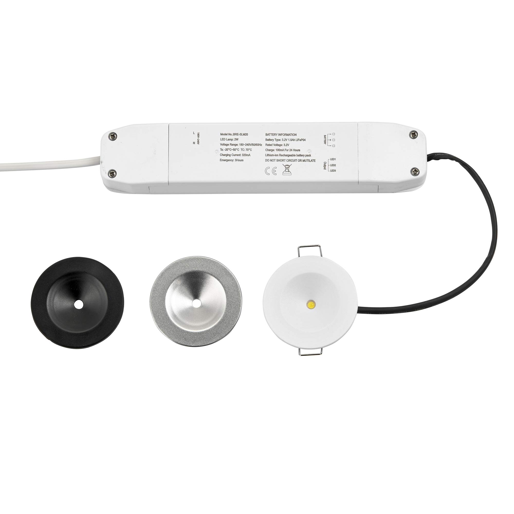 Saxby 90633 Sight IP20 Indoor 2W Daylight White LED Emergency Non-Maintained Downlight