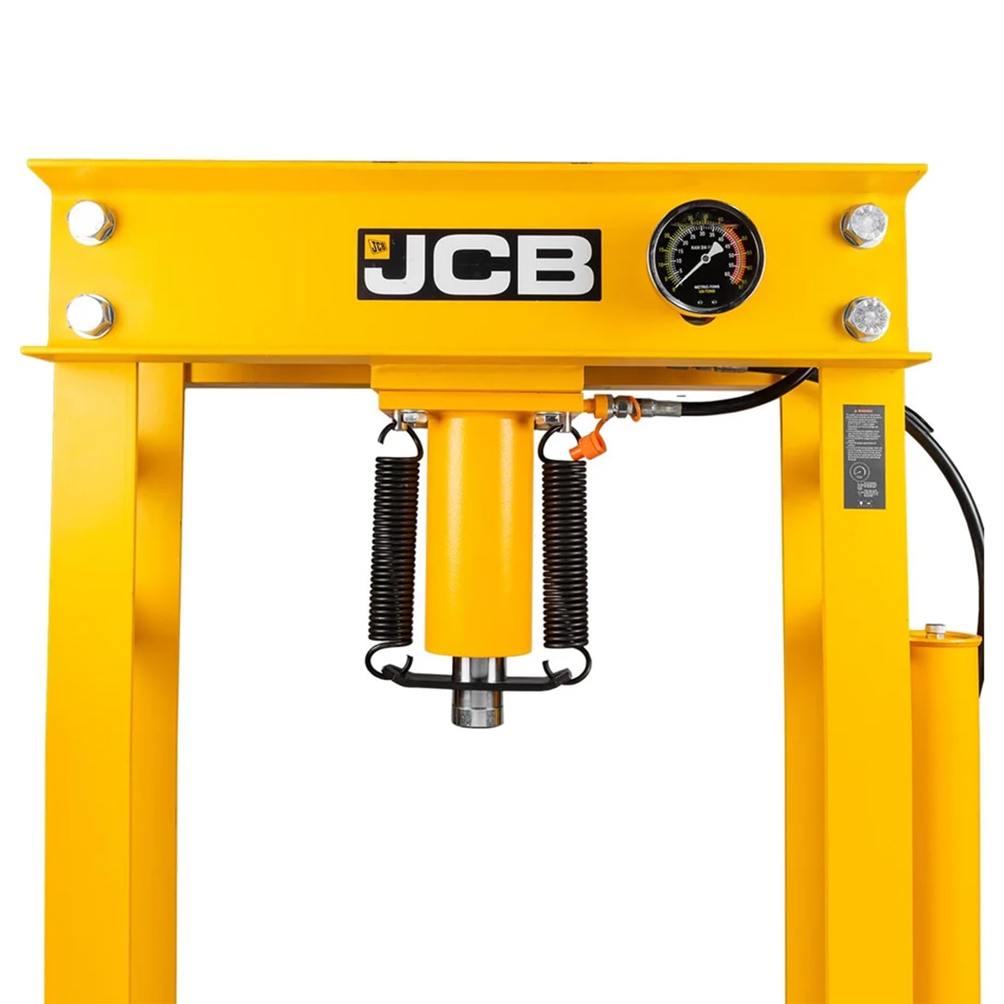JCB Prensa hidráulica de taller de 40 toneladas, prensa de taller de pie de alta resistencia para rodamientos, bujes, fabricación y mantenimiento de maquinaria, mesa de trabajo ajustable y manómetro