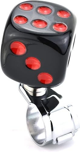 Lunsom pomo giratorio para volante, pomo de conducción con forma de dados para autos, perilla suicida de manejo con potencia, ayuda para giros y