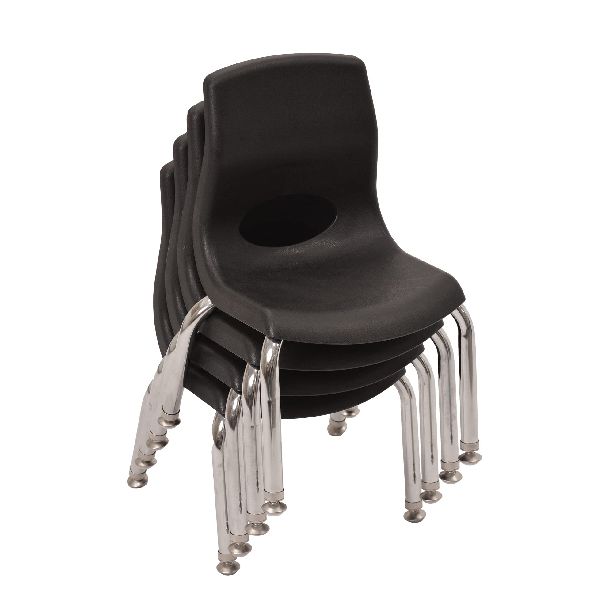 Angeles MyPosture 4 Pack 8 inch Black Chair with Chrome Legs, 8-inch, Gray