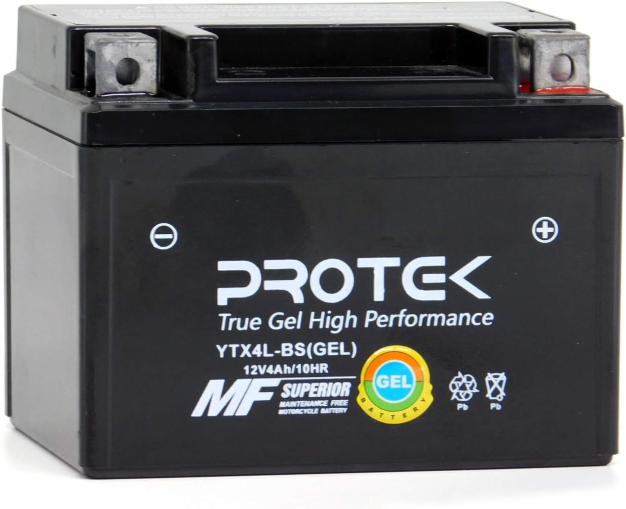 Protek YTX4L-BS YT4L-BS YB4L-A YB4L-B YTZ5S 12V 4Ah Sealed AGM Gel Type Battery Maintenance Free Factory Activated For 2000-2004 Aprilia RS50 RS250 Scarabeo 50, 2002-2006 Arctic Cat 90