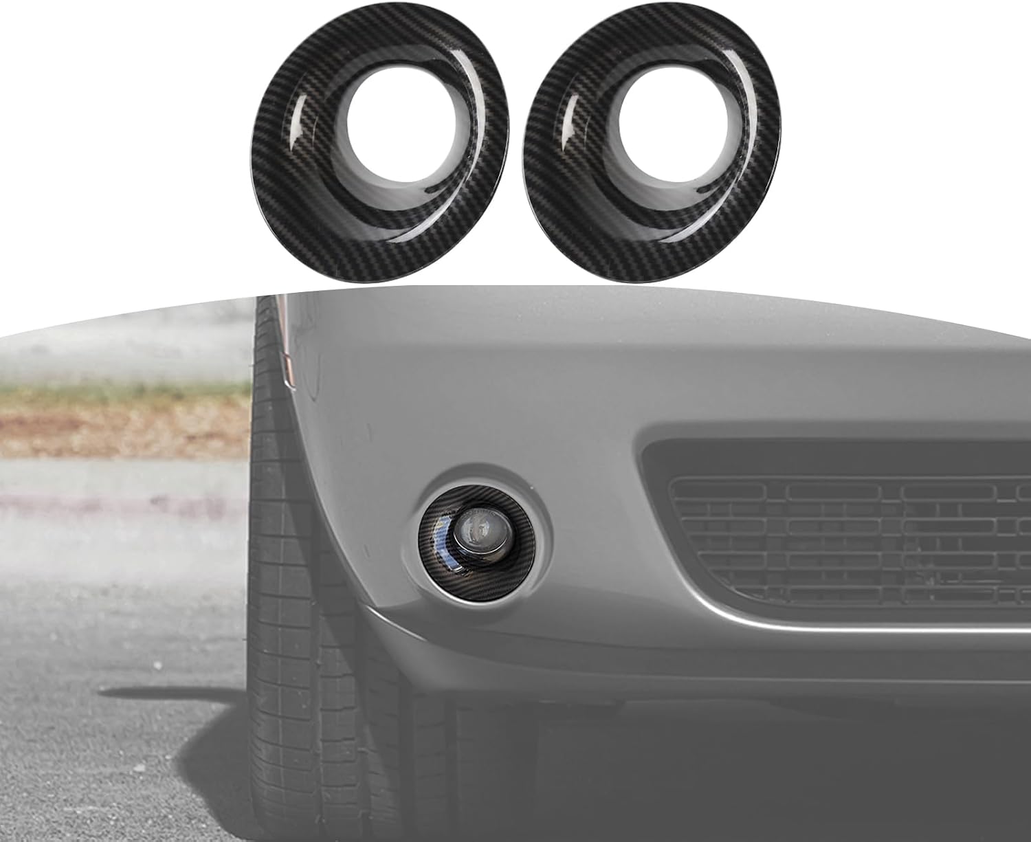 for Challenger Front Fog Light Cover Trim Fit for Dodge Challenger 2015-2023 Black Carbon Fiber Exterior Accessories 2pcs