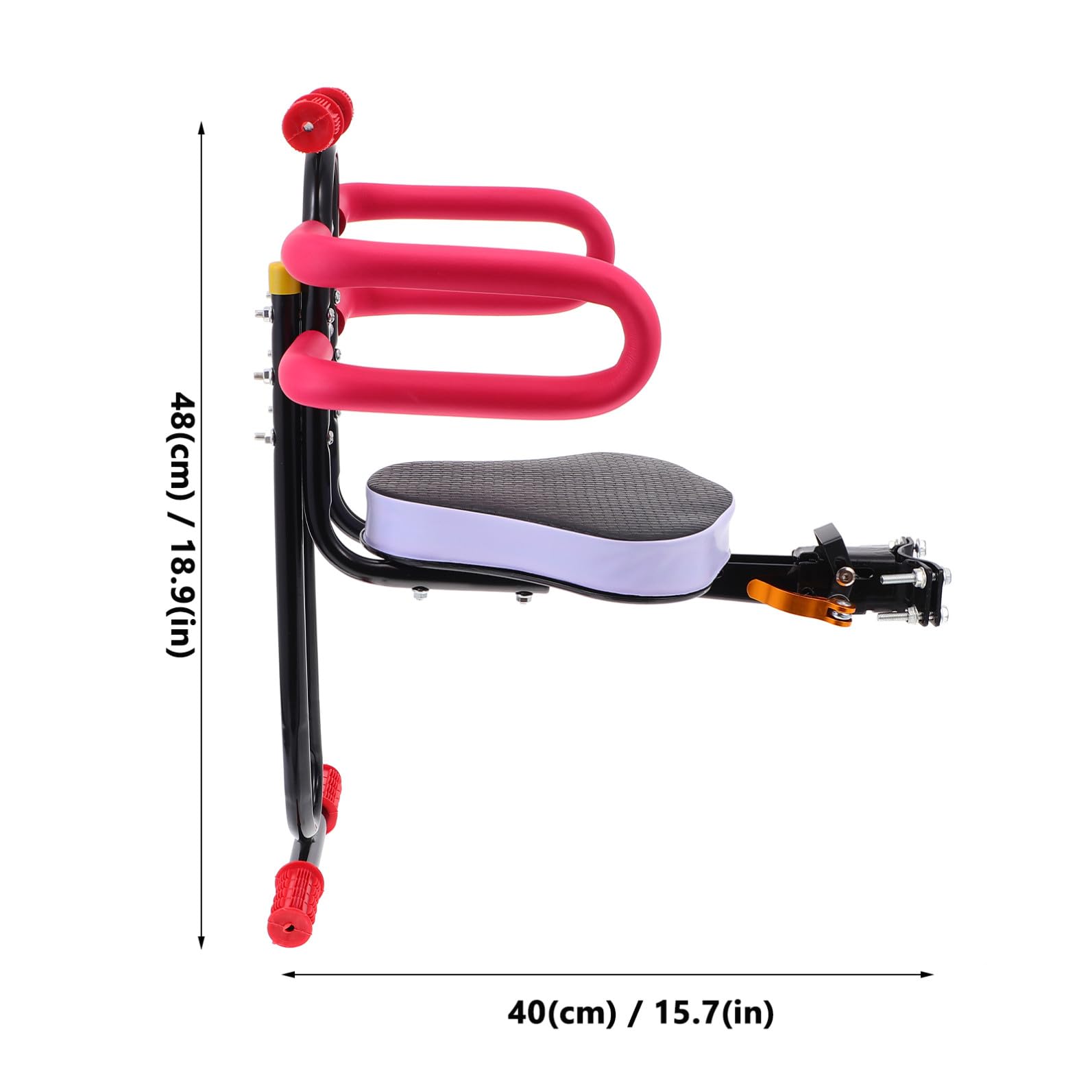 ORFOFE Sillín para Bicicleta Eléctrica para Niños Respaldo Ajustable y Protección de Seguridad, Fabricado en Acero al Carbono y Esponja, Accesorio Adecuado para Bicicletas