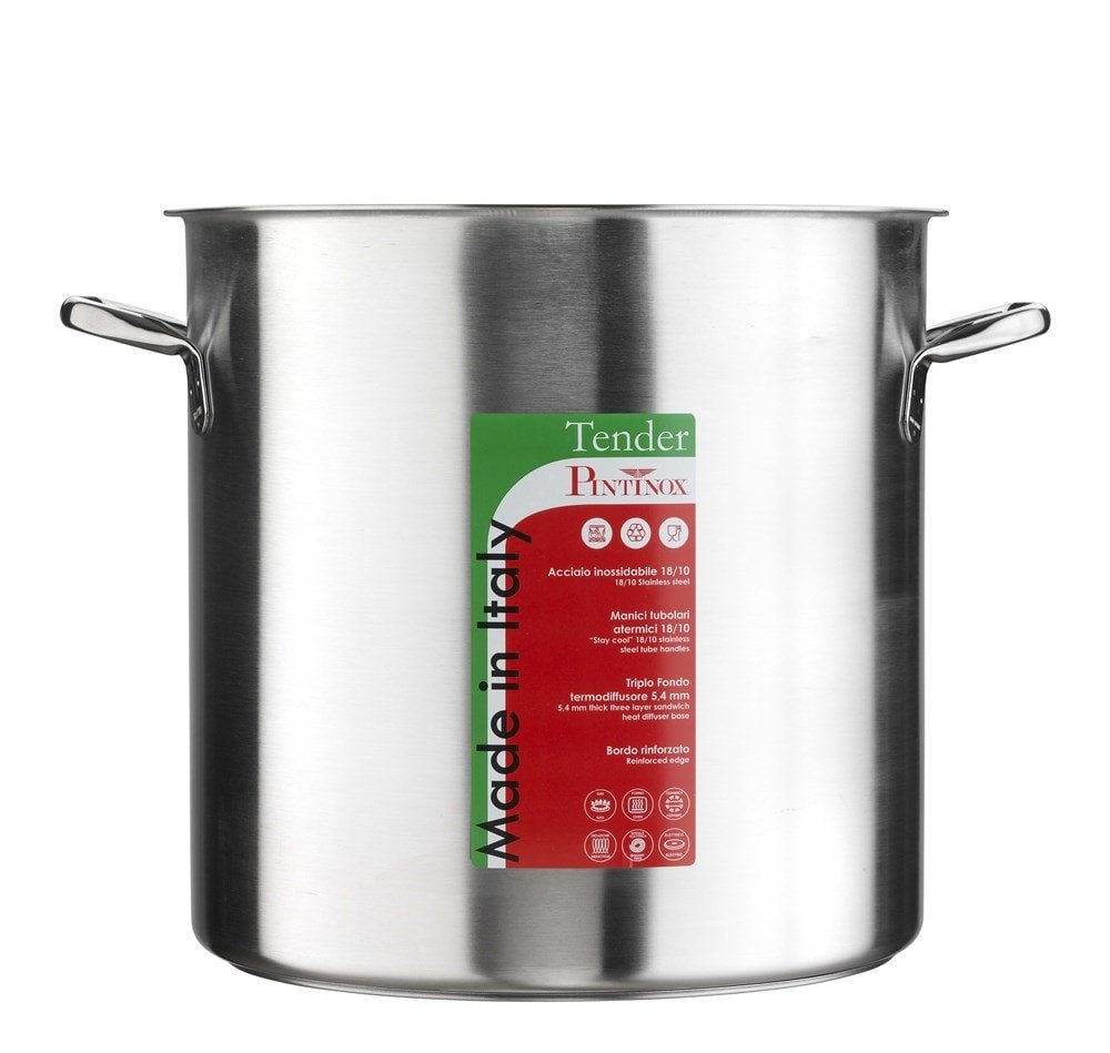 Pentola in acciaio inox per induzione con due maniglie, diametro 340 mm