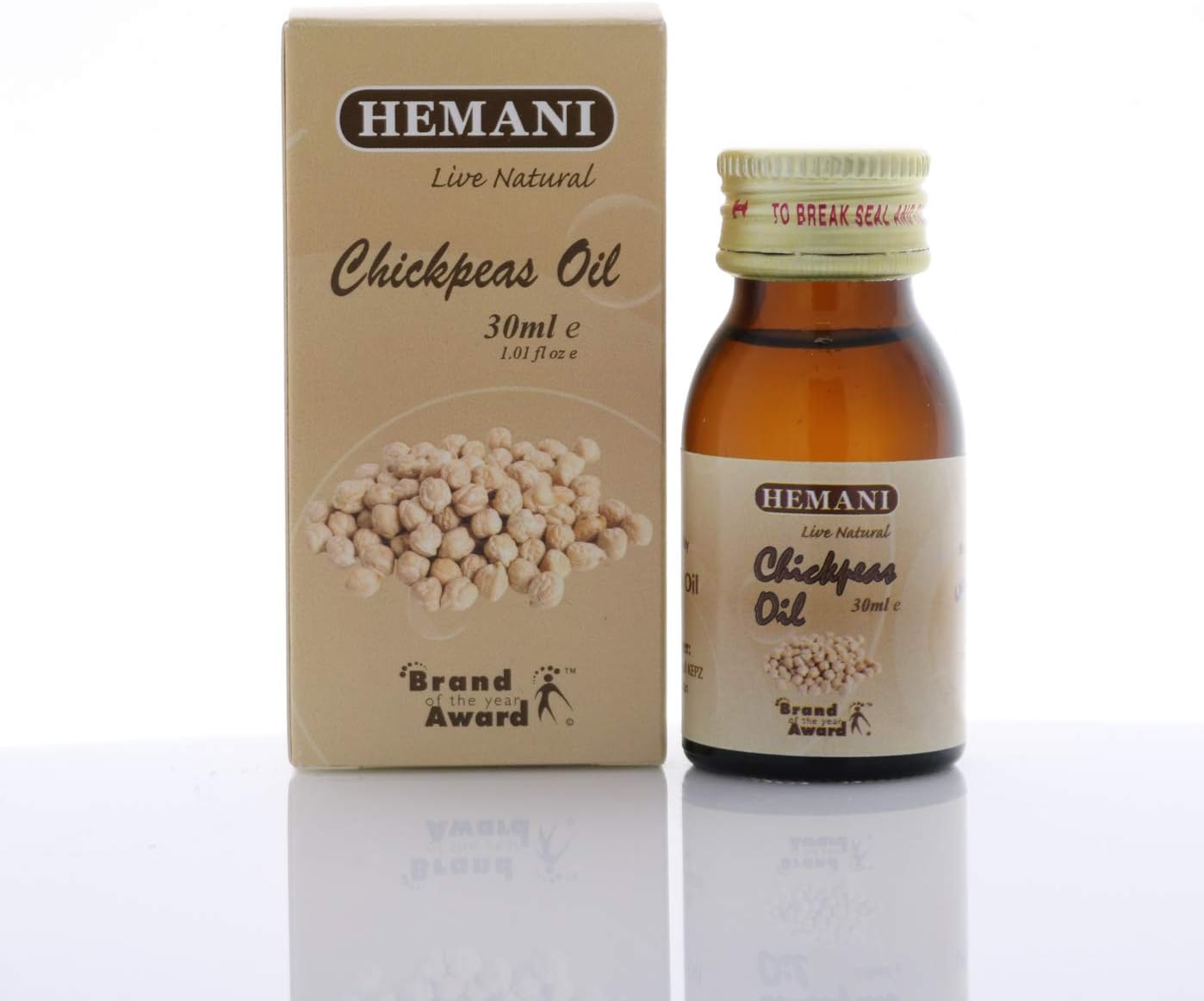 HEMANI Chickpea Oil - 30ml (1 fl oz) - Edible Oil for Cooking, Baking, and Skin Care - Rich in Antioxidants and Essential Fatty Acids - Cold-Pressed and Pure - Vegan and Gluten-Free