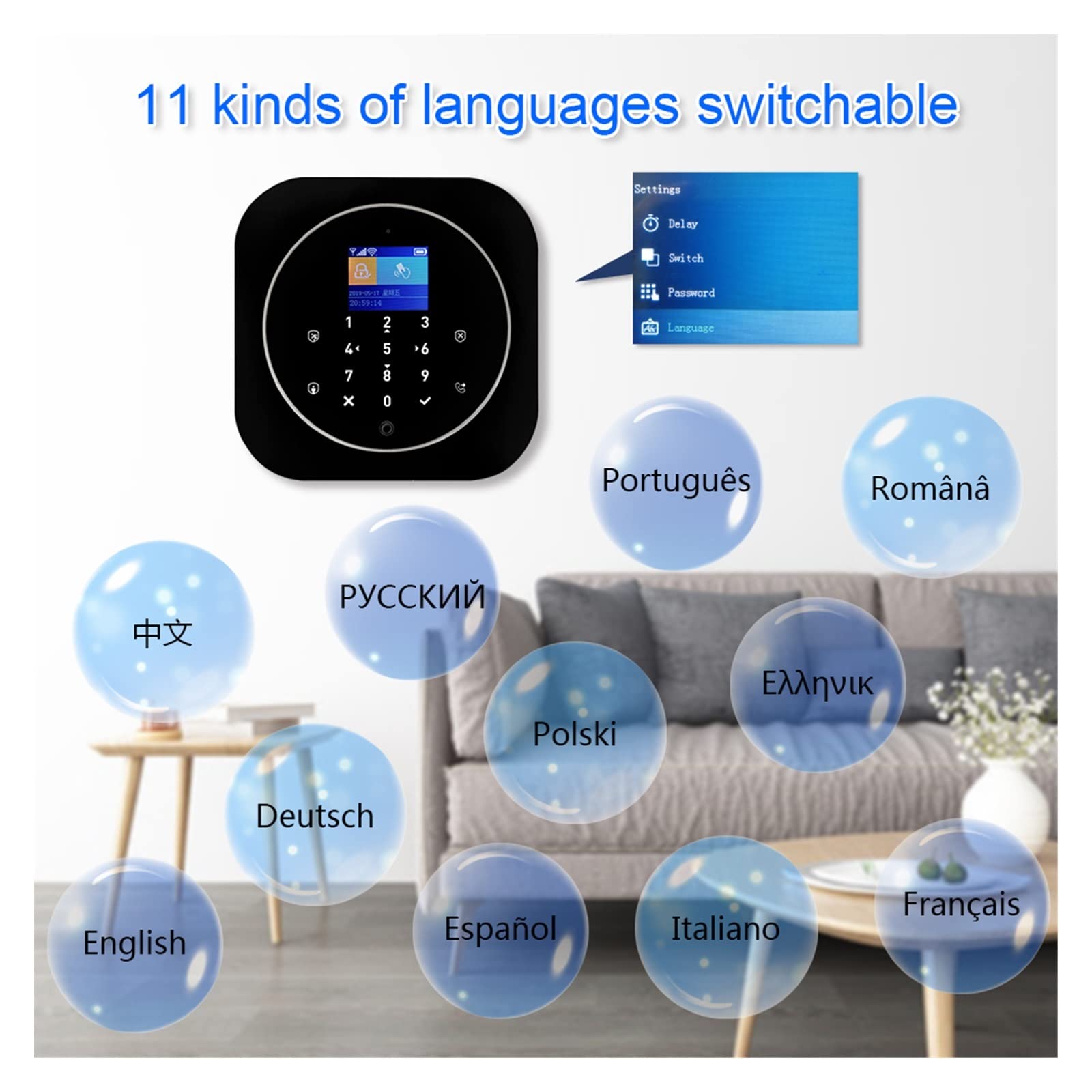 Alarmy domowe, G12 Tuya Wi -Fi GSM bezprzewodowy system ochrony zabezpieczeń Kontrola aplikacji Smarthome Safety Alarm Zestaw alarmowy(N)