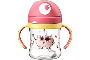 Toddler's Weighted Straw Sippy Cup: Spill-Proof, Leak-Resistance with Soft Spout and Handle