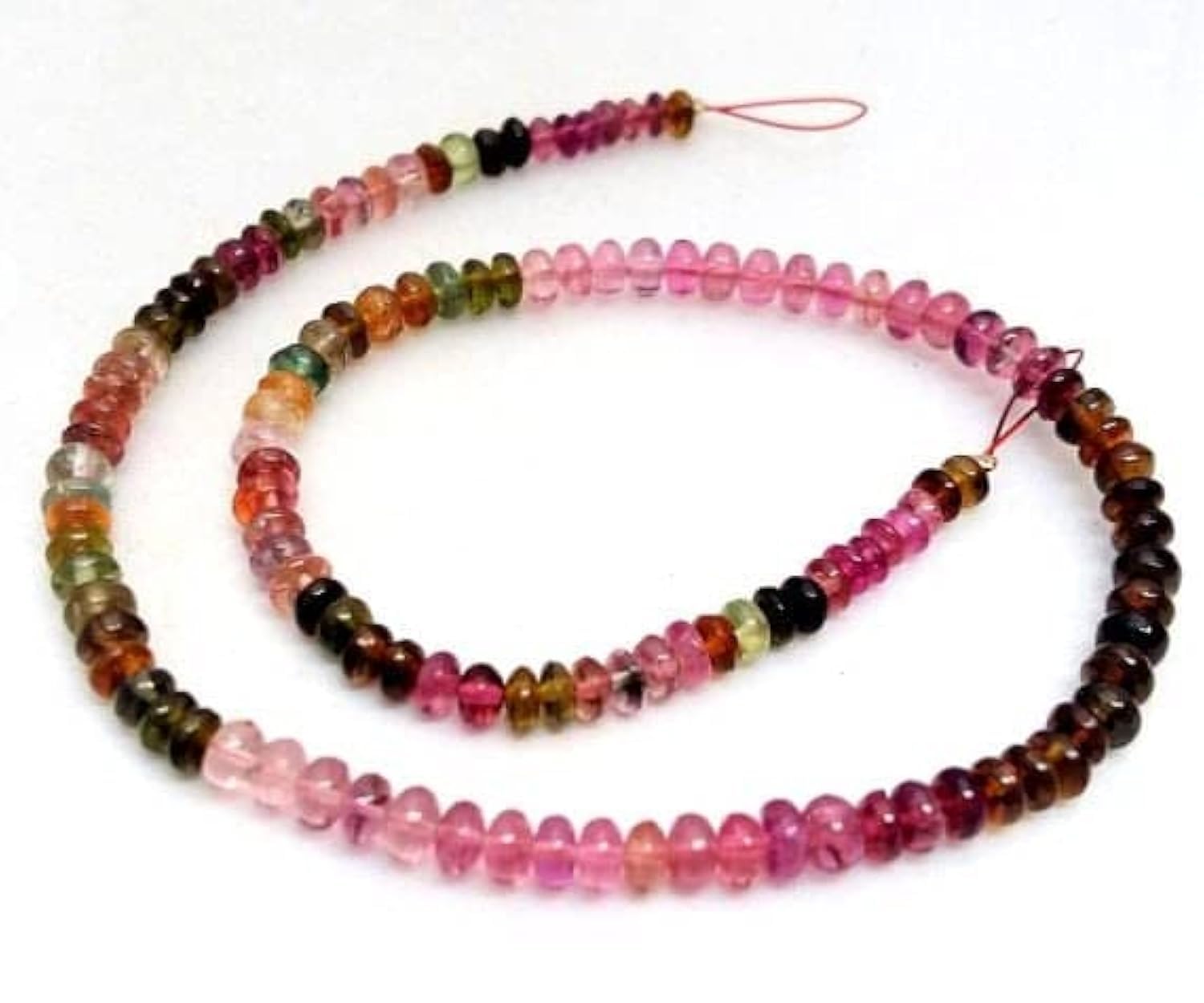 Tourmaline multicolore haut de gamme, perles rondelles lisses de 2-3 mm pour joaillerie