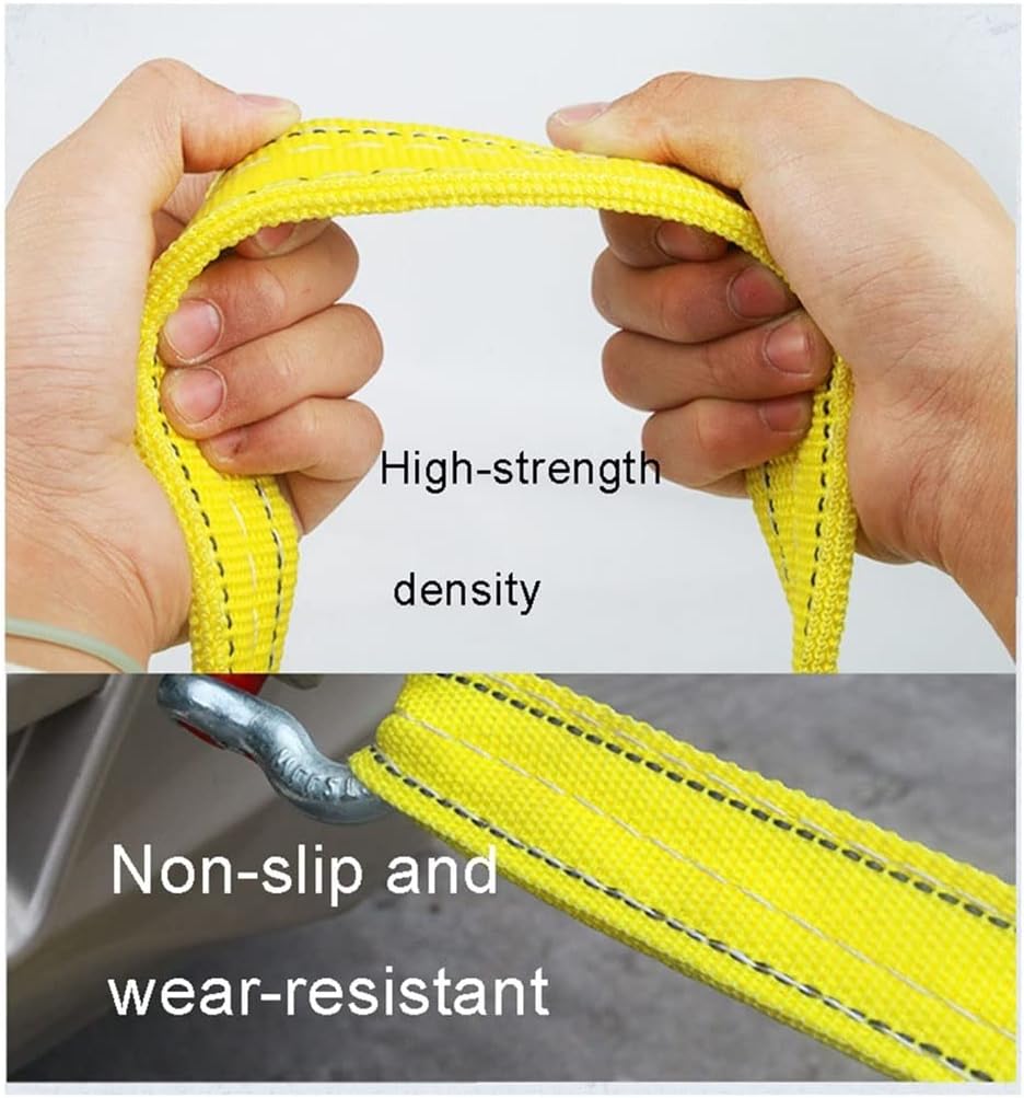 Tow Strap Heavy Duty Vehicle Tow Recovery Strap Protective Water Resistant Towing Rope Off Road Truck Accessory Trailer Belt Water-Resistant Recover(20t,3m)