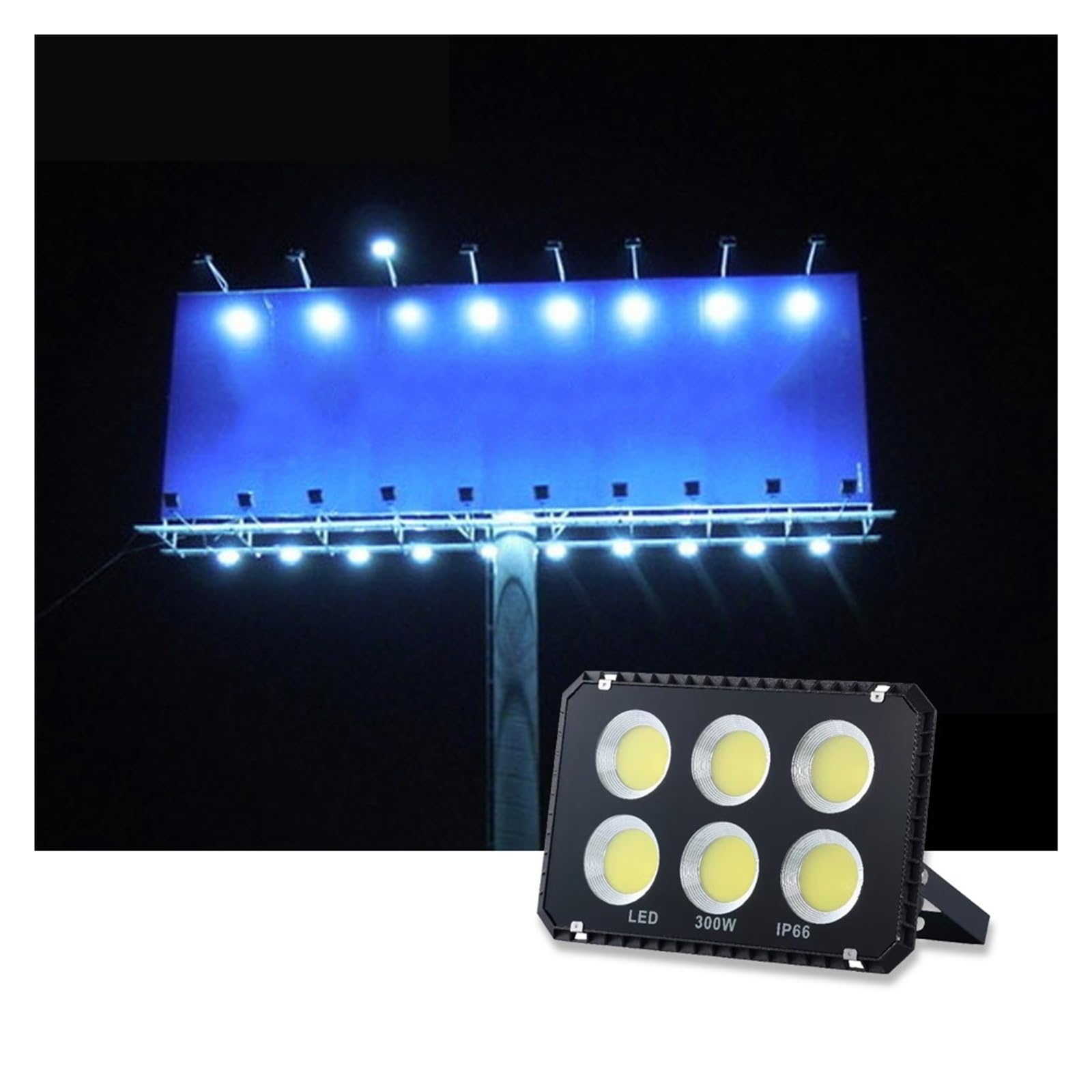 LED Strahler Außen, Flutlicht Außenbeleuchtung 100W 300W 600W 1000W Hochleistungsprojektor Außenwand Bäude Garten Bäume Lampe Quadratischer Strahler(6000 K,300W Floodlight)