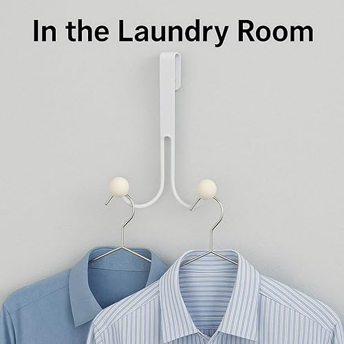 Miniatura 6 de Dependable Industries inc. Essentials Paquete de 4 ganchos sobre la puerta para la organización del hogar y la oficina. Cuelga abrigos, bolsos,