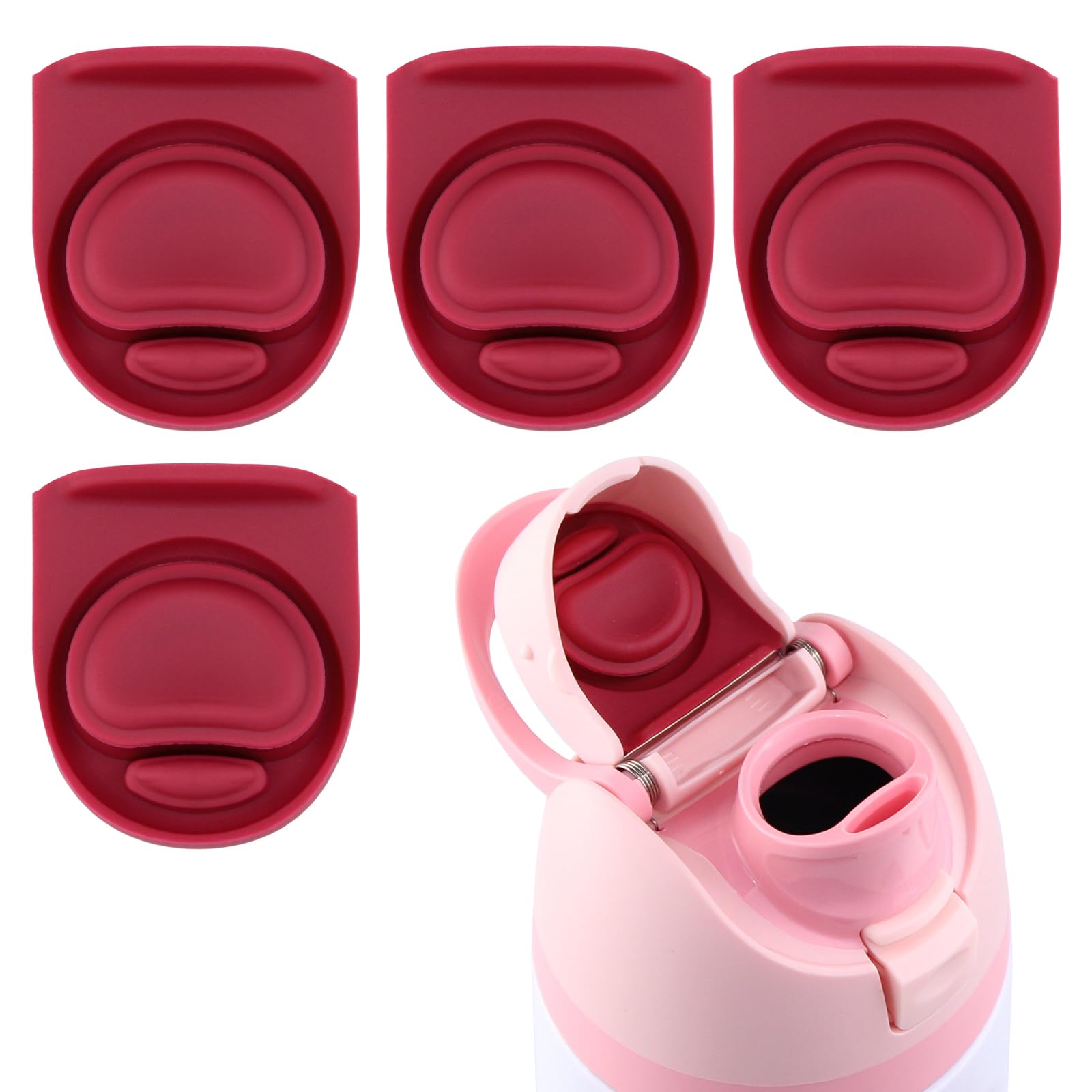 BMSQOFD 4pcs Replacement Rubber Stopper Seal Compatible with Owala FreeSip 24oz 32oz,Water Bottle Lid Cap Silicone Seal Parts for Owala 16/19/24/32/40oz Spout Gasket Mouthpiece Piece Accessories X10
