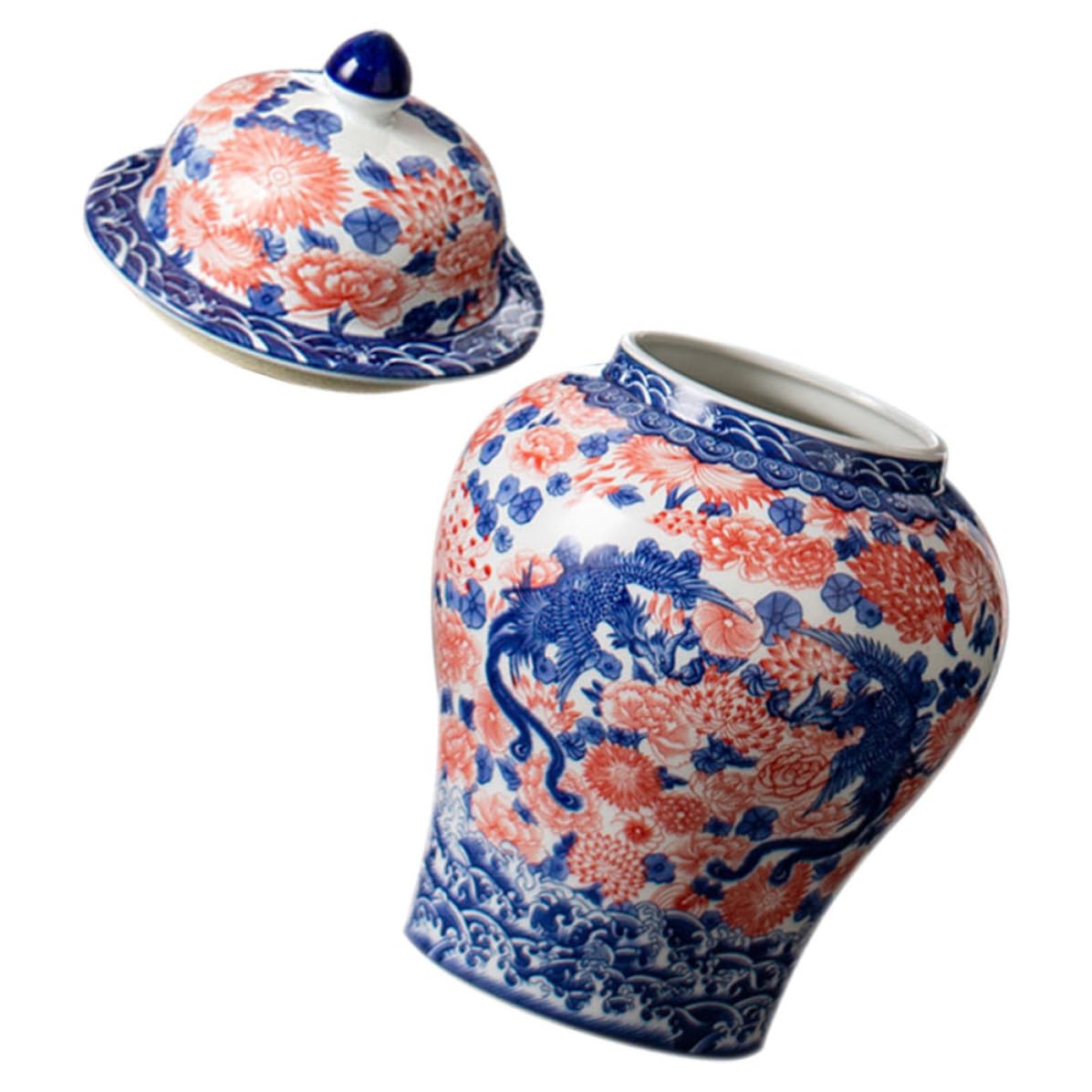 Operitacx Tarro de Cerámica para Guardar Té Tapa Hermética, Capacidad 1300ml, Estilo Retro y Multifuncional para Snacks y Decoración de Escritorio