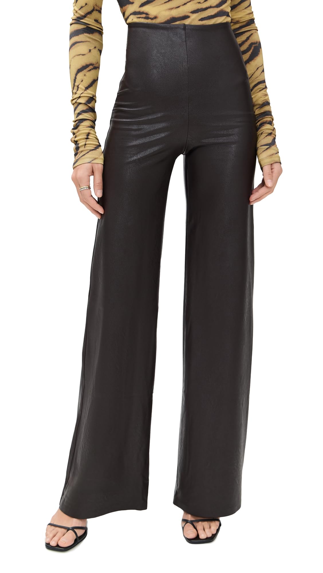 commando Womens Faux Leather Wide Leg Pants