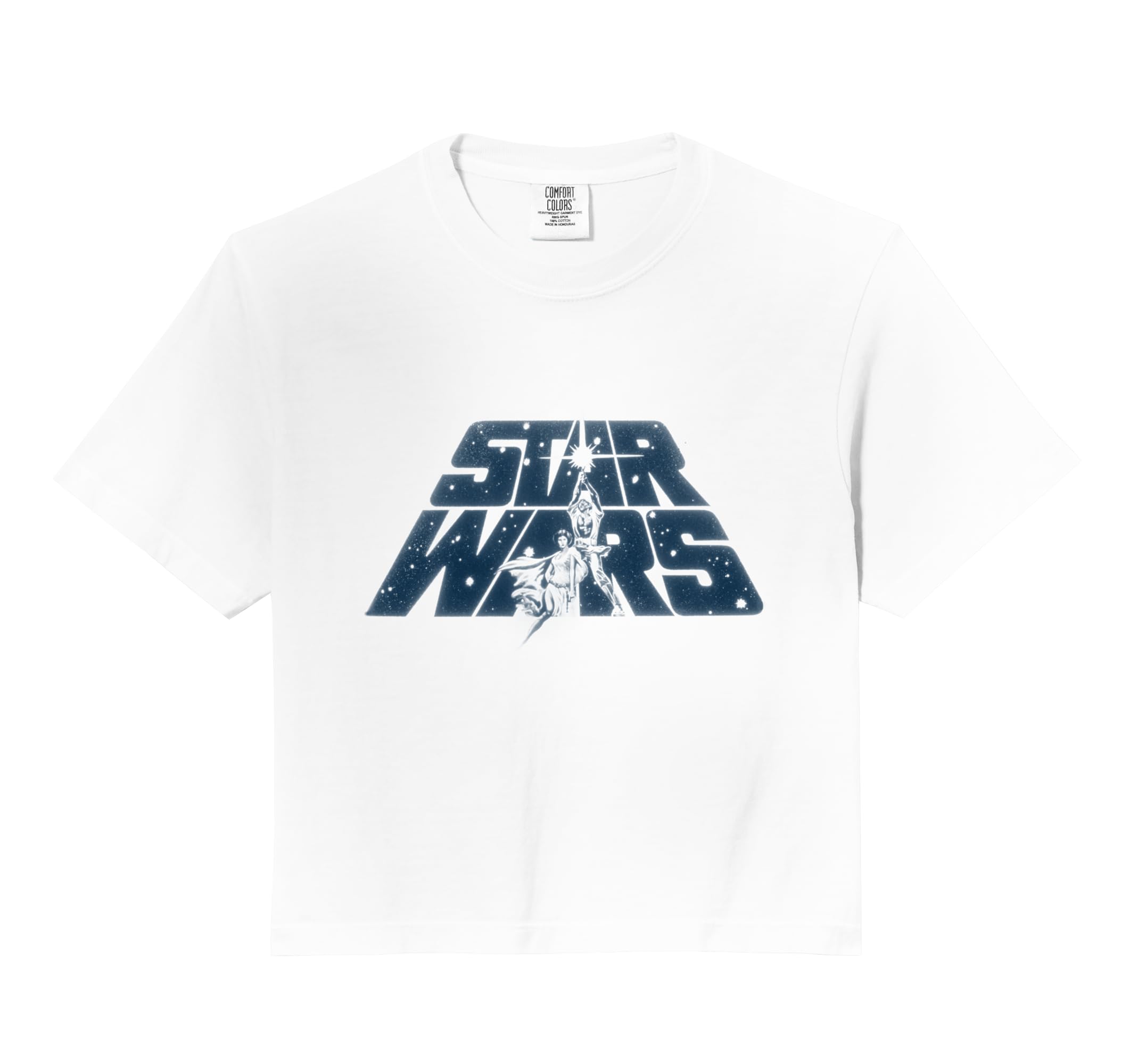 Classic Luke & Leia Posing Distressed Title Logo Comfort Colors Crop Top