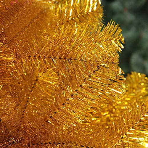 Dulplay Pvc Artificial Christmas Tree, 9.8 Ft Eco-Friendly Optical Fiber Tree Auto-Spread With Solid Metal Legs For Indoor Outdoor -Golden 300Cm(118Inch) #TOP3